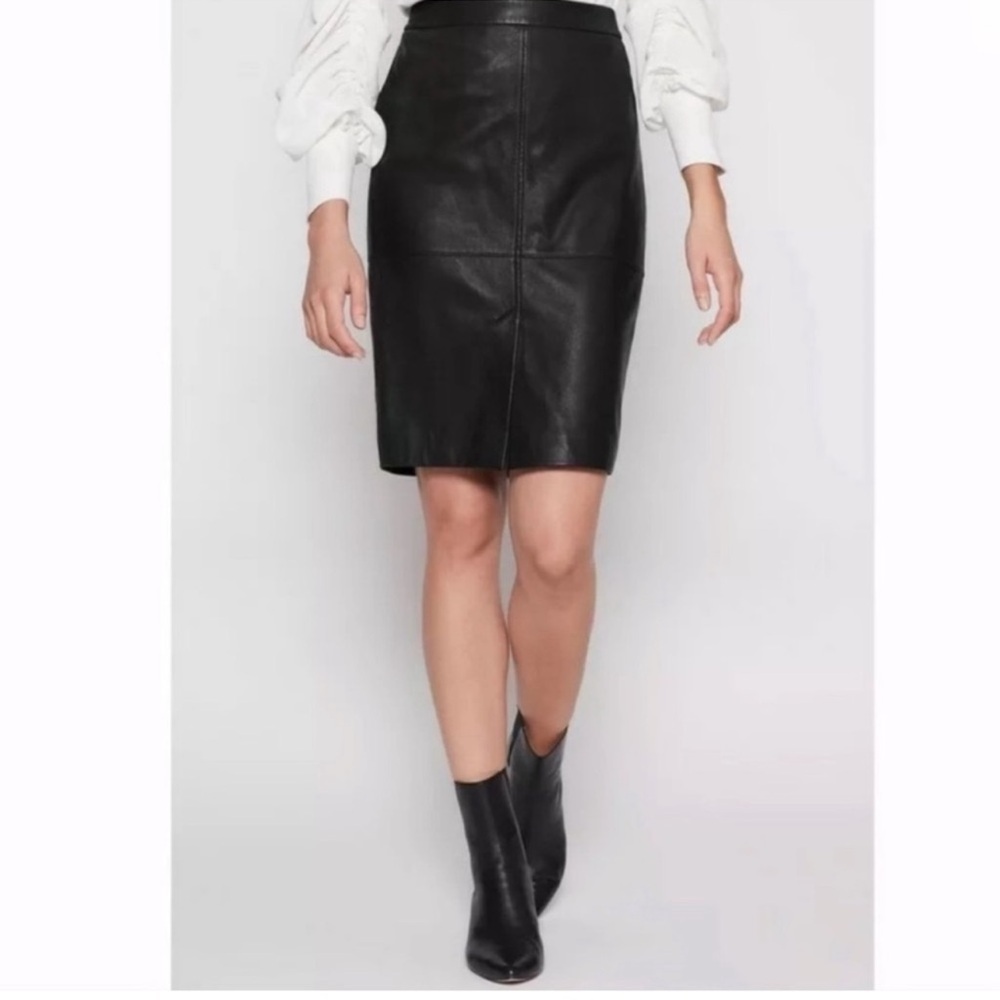 Joie Black Navi Lamb Leather Pencil Skirt